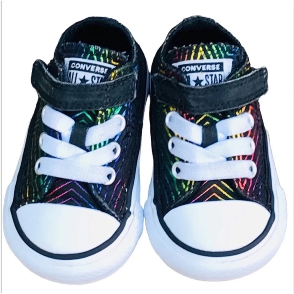 Converse All Of Star Infant Toddler Multi Color Metallic Lace Up Shoes Size 3